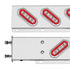 63785 by UNITED PACIFIC - Light Bar - Rear, "Glo" Light, Stainless Steel, Spring Loaded, with 3.75" Bolt Pattern, Stop/Turn/Tail Light, Red LED, Clear Lens, with Chrome Bezels and Visors, 22 LED Per Light