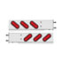 63786 by UNITED PACIFIC - Light Bar - Rear, "Glo" Light, Stainless Steel, Spring Loaded, with 3.75" Bolt Pattern, Stop/Turn/Tail Light, Red LED and Lens, with Rubber Grommets, 22 LED Per Light