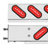 63786 by UNITED PACIFIC - Light Bar - Rear, "Glo" Light, Stainless Steel, Spring Loaded, with 3.75" Bolt Pattern, Stop/Turn/Tail Light, Red LED and Lens, with Rubber Grommets, 22 LED Per Light