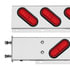 63786 by UNITED PACIFIC - Light Bar - Rear, "Glo" Light, Stainless Steel, Spring Loaded, with 3.75" Bolt Pattern, Stop/Turn/Tail Light, Red LED and Lens, with Rubber Grommets, 22 LED Per Light
