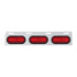 63818 by UNITED PACIFIC - Mud Flap Bracket - Top, Stainless, with Three 22 LED 6" Oval "Glo" Lights & Grommets, Red LED/Red Lens