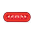 63818 by UNITED PACIFIC - Mud Flap Bracket - Top, Stainless, with Three 22 LED 6" Oval "Glo" Lights & Grommets, Red LED/Red Lens