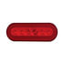 63818 by UNITED PACIFIC - Mud Flap Bracket - Top, Stainless, with Three 22 LED 6" Oval "Glo" Lights & Grommets, Red LED/Red Lens