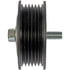 419-091 by DORMAN - Engine Timing Belt Idler Pulley - Plastic; Steel, 76.2 mm. Pulley Dia, 5 Groove, V-Grooved