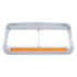 32351 by UNITED PACIFIC - 14 LED Chrome Rectangular Dual Headlight Bezel With Visor, Amber LED/Amber Lens
