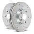 PowerStop Brakes EBR1037XPR Disc Brake Rotor Set Evolution® Disc Brake Rotor - Performance, Drilled, Slotted and Plated