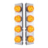 United Pacific 31974 Light Bar SS Front Air Cleaner Bracket w/ 8X 17 LED Watermelon Lights and SS Bezels, Amber