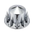 United Pacific 10308 Axle Hub Cover Kit Chrome Pointed Axle Cover Combo Kit With 33mm Spike Thread-On Nut Covers