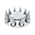 United Pacific 10308 Axle Hub Cover Kit Chrome Pointed Axle Cover Combo Kit With 33mm Spike Thread-On Nut Covers