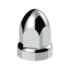 10049 by UNITED PACIFIC - 33mm x 2-3/4" Chrome Plastic Bullet Nut Covers With Flange, Push-On (Box of 20 )