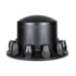 United Pacific 10354 Axle Hub Cover Kit Axle Cover Combo Kit - Dome, Matte Black Finish, ABS Plastic, for Heavy-Duty