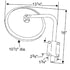 Grote 28493 Door Mirror 10½" Convex Cross-Over Mirrors, Mirror Assembly, Stainless Steel