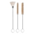 AES Industries 210 Spray Gun Cleaning Kit 3-Piece Basic Spray Gun Cleaning Kit Natural Bristle Tube and Exterior Brushes Set