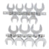 Sunex Tools 9721A Wrench Set 14-Piece 1/2 in. Drive Jumbo SAE Crowfoot Wrench Set in Chrome Vanadium, Stronger and