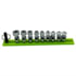 Vim Tools DDSUJET400 Universal Joint Socket 9-Piece Dual Drive Stubby Firm Flex Universal Joint Female E Torx Socket Set Rail