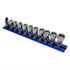 Vim Tools DDSUJM400 Magnetic Tool Holder 10-Piece Low Profile Dual Drive Spring Loaded Universal Joint Metric Socket Set Rail