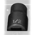 Grey Pneumatic 2116R Socket 1/2" Drive x 1/2" 12-Point Size, 1.5mm Length, Impact Socket, Type I Shape