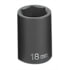 Grey Pneumatic 2018M Socket 1/2" Drive x 18mm Hex Size, 38mm Length, Impact Socket, Type II Shape