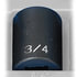 Grey Pneumatic 2124R Socket 1/2" Drive x 3/4" 12-Point Size, 1.5mm Length, Impact Socket, Type II Shape