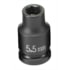 Grey Pneumatic 955MG Socket 1/4" Drive x 5.5mm Hex Size, 23mm Length, Magnetic Impact Socket, Type I Shape
