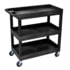 Luxor EC111-B Utility Cart Luxor® E-Series Plastic Utility Tub Cart, 3 Shelf, 35-1/4"Lx18"Wx36-1/4"H, Black