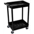 Luxor STC11-B Utility Cart Luxor® STC11 Tray Top Shelf 2 Shelf Plastic Utility Cart 24x18 4" Casters