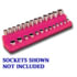 Mechanic's Time Savers 722 Socket Holder Magnetic Hot Pink 1/4" Drive Shallow & Deep Socket Holder