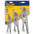 Vise Grip 323S Pliers 3-Pieces Locking Tools Set, Curved Straight Long Nose Jaws, Wire Cutter