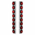 United Pacific 37331 Air Cleaner Light Box Panel Air Cleaner Light Box Panel - Stainless Steel, 16 Cutouts, 2" Lights Red