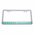 United Pacific 39780 License Plate Frame License Plate Frame - Chrome, with 14 LED 12" Light Bar, Green LED/Clear Lens