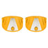 United Pacific C2001A Headlight Visor Headlight Visor - 7 inches, Amber, with Stainless Steel Accent Plate