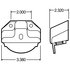 TL15729 by TRUCK-LITE - Auxiliary Light Mounting Bracket Hardware Kit - For 15 Series, Rectangular Shape Lights, Gray Polycarbonate, 2 Screw Bracket Mount