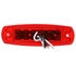 26733 by TRUCK-LITE - Signal-Stat, LED, Red Rectangular, 12 Diode, Marker Clearance Light, P2, Chrome ABS 2 Screw, Hardwired, Ring Terminal/Stripped End, 12V, Kit, Bulk