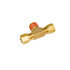 11279 by HALDEX - Midland Branch Tee Nylon Tubing Fitting - Brass, 1/4" NPT Pipe, 1/4" Tubing O.D.