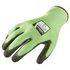 64911 by JJ KELLER - Safegear™ Gloves, Polyurethane Coated, Cut Level A4, Lime Green/Black, Medium