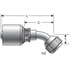 G42174-1212 by GATES - Hydraulic Coupling/Adapter - Female JIC 37 Flare Swivel - 45 Bent Tube (GLP)