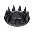 10336 by UNITED PACIFIC - Axle Hub Cover - Front, Matte Black, Pointed, with 33mm Spike Thread-On Nut Cover