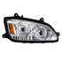 35772 by UNITED PACIFIC - Projection Headlight Assembly - RH, LED, Chrome Housing, High/Low Beam, with Amber LED Turn Signal, White LED Position Light Bar and Amber LED Marker Light