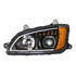 32781 by UNITED PACIFIC - Projection Headlight Assembly - LH, Black Housing, High/Low Beam, H7/HB3 Bulb, with Amber LED Signal/Parking Light and White LED Position Light Bar