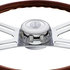 88180 by UNITED PACIFIC - Steering Wheel - 18" Flame Style Wood, for 2006+ Peterbilt and 2003+ Kenworth Trucks