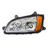 32779 by UNITED PACIFIC - Projection Headlight Assembly - LH, Chrome Housing, High/Low Beam, H7/HB3 Bulb, with Amber LED Signal/Parking Light and White LED Position Light Bar