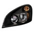 35798 by UNITED PACIFIC - Headlight Assembly - LH, LED, Black Housing, High/Low Beam, with LED Signal Light