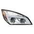 35820 by UNITED PACIFIC - Projection Headlight Assembly - RH, LED, Chrome Housing, High/Low Beam, with LED Signal Light and White LED Position Light