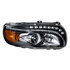 35805 by UNITED PACIFIC - Projection Headlight Assembly - Passenger Side, with Black Housing, High/Low Beam, H11/HB3 Bulb, with Amber LED Signal Light/White LED Position Light/Amber LED Side Marker