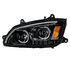 35773 by UNITED PACIFIC - Projection Headlight Assembly - LH, LED, Black Housing, High/Low Beam, with Amber LED Turn Signal, White LED Position Light Bar and Amber LED Marker Light
