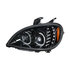 31092 by UNITED PACIFIC - Projection Headlight Assembly - LH, LED, Black Housing, High/Low Beam, with LED Signal Light, Position Light and Side Marker