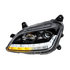 35781 by UNITED PACIFIC - Projection Headlight Assembly - LH, Black Housing, High/Low Beam, H7 Bulb, with LED Signal (Sequential) and LED Position Light