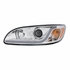 31252 by UNITED PACIFIC - Projection Headlight Assembly - LH, Chrome Housing, High/Low Beam, H7/H1/3157 Bulb, with Signal Light and LED Dual Mode Light Bar