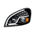 35792 by UNITED PACIFIC - Headlight Assembly - High Power, LED, LH, Black Housing, High/Low Beam, with LED Turn Signal, Position Light Bar and Daytime Running Light