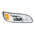 31083 by UNITED PACIFIC - Headlight Assembly - RH, LED, Chrome Housing, High/Low Beam, with LED Signal Light, Position Light, Side Marker Light and Daytime Running Light